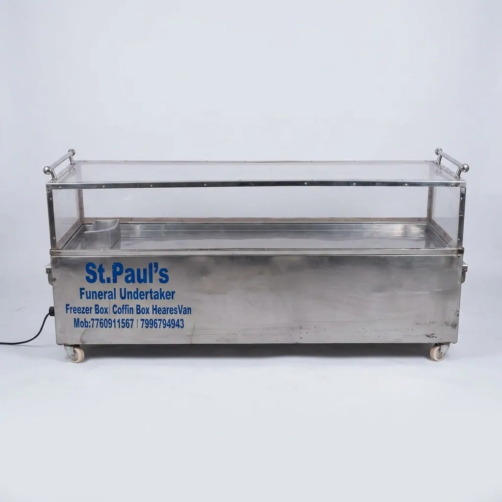 St Paul's branded stainless steel freezer box