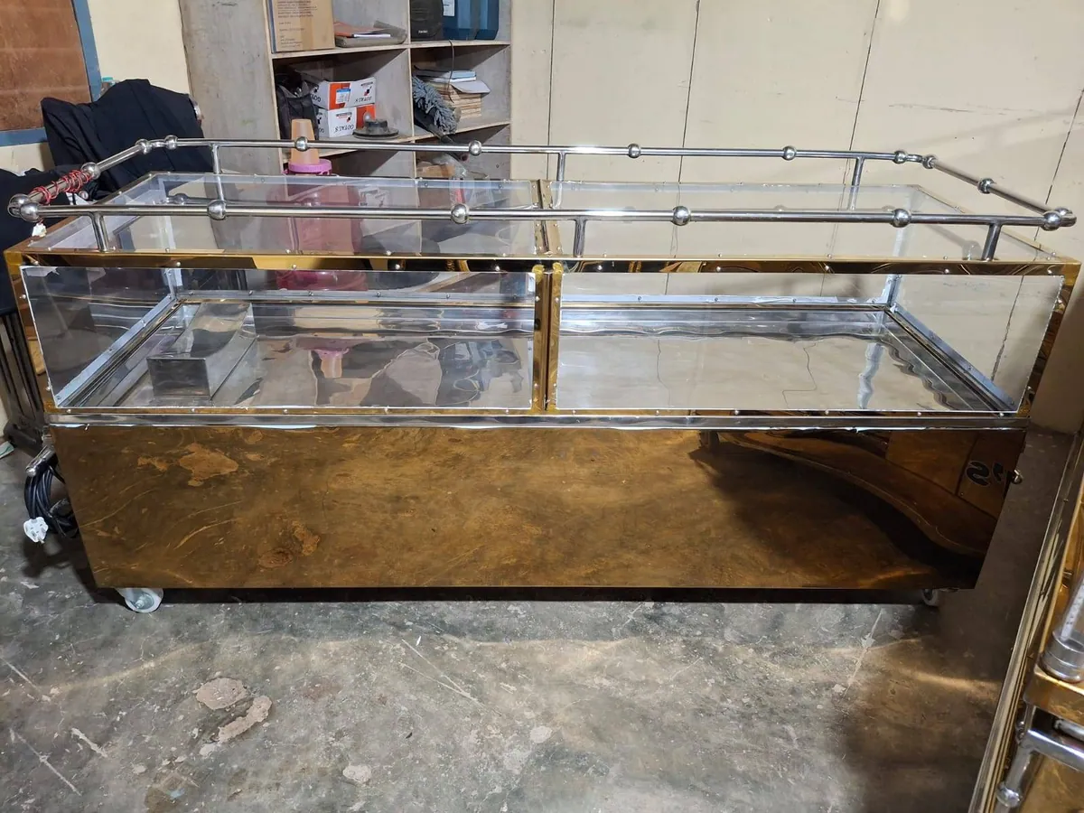 Stainless steel freezer box with glass surround, ready for delivery